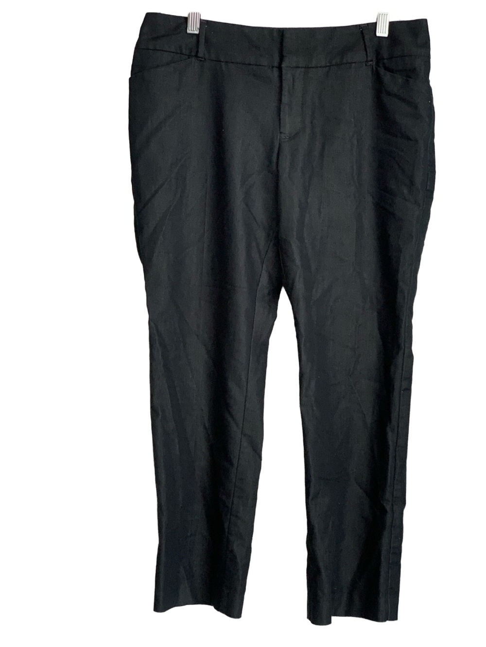 MOSSIMO Women’s Dark Chambray Denim Blue Cotton Blend Cropped Trousers